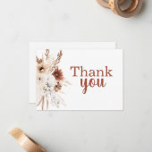 Boho Terracotta Pampas Grass Danke Karte (Vorderseite/Rückseite Beispiel)