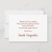 Boho Terracotta Pampas Grass Danke Karte (Rückseite)