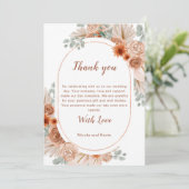 Boho Terracotta Pampas Grass Dankeskarte (Stehend Vorderseite)