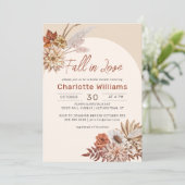 Boho Terracotta Pampas Grass Floral Brautparty Einladung (Stehend Vorderseite)