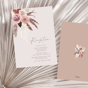 Boho Terracotta Pampas Grass Floral Wedding Begleitkarte