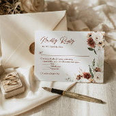 Boho Terracotta Pampas Grass Floral Wedding RSVP Karte