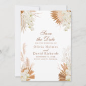 Boho Terracotta Pampas Grass Floral Wedding Save The Date (Vorderseite)
