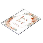 Boho Terracotta Pampas Grass Gästebuch Notizblock (Linke Seite)