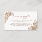 Boho Terracotta Pampas Grass Note auf Geschenkkart Begleitkarte (Vorderseite)