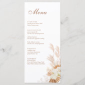 Boho Terracotta Pampas Grass Orchid Menükarte (Vorderseite)