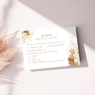 Boho Terracotta Pampas Grass Orchid RSVP Karte
