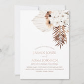 Boho Terracotta Pampas Grass Orchid Wedding Einladung (Vorderseite)
