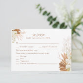 Boho Terracotta Pampas Grass Orchid Wedding RSVP   (Stehend Vorderseite)