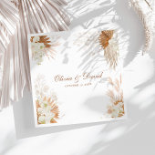 Boho Terracotta Pampas Grass Orchid Wedding Serviette