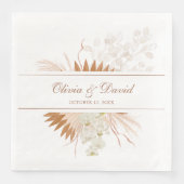 Boho Terracotta Pampas Grass Orchid Wedding Serviette (Vorderseite)