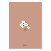 Boho Terracotta Pampas Grass Orchid Wedding Tischnummer (Rückseite)