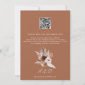 Boho Terracotta Pampas Grass QR Code UAWG Wedding Einladung (Rückseite)