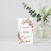Boho Terracotta Pampas Grass Registry Begleitkarte (Stehend Vorderseite)