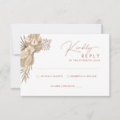 Boho Terracotta Pampas Grass UAWG Reply Card RSVP Karte (Vorderseite)