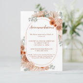 Boho Terracotta Pampas Grass Unterkunft Karte (Stehend Vorderseite)