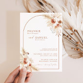 Boho Terracotta Pampas Grass Wedding Einladung
