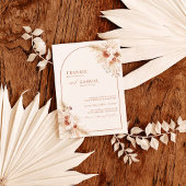 Boho Terracotta Pampas Grass Wedding Einladung
