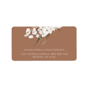 Boho Terracotta Pampas Grass Wedding Label Adressaufkleber