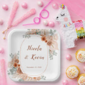 Boho Terracotta Pampas Grass wedding Pappteller (Party)