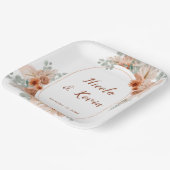 Boho Terracotta Pampas Grass wedding Pappteller (Gewinkelt)