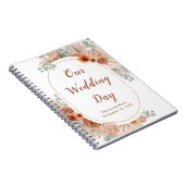 Boho Terracotta Pampas Grass Wedding Planner Notizblock (Rechte Seite)