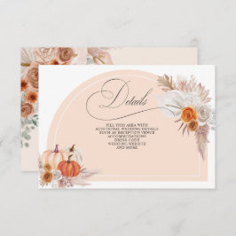 Boho Terracotta Pampas Pumpkins Falldetails Begleitkarte
