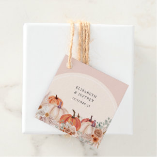 Boho Terracotta Pampas Pumpkins Hochzeit im Herbst Geschenkanhänger