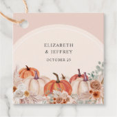 Boho Terracotta Pampas Pumpkins Hochzeit im Herbst Geschenkanhänger (Vorderseite)