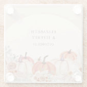 Boho Terracotta Pampas Pumpkins Hochzeit im Herbst Glasuntersetzer (Rückseite)