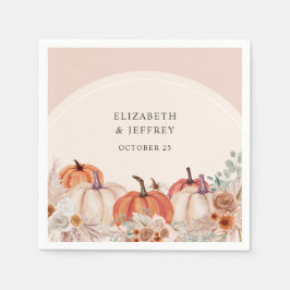 Boho Terracotta Pampas Pumpkins Hochzeit im Herbst Serviette