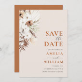 Boho terracotta pamporal Save the Date (Vorne/Hinten)