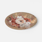 Boho Terracotta Party Pappteller (Schrägansicht)