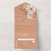 Boho Terracotta Peach & Cream All In One Einladung (Innen Boden)