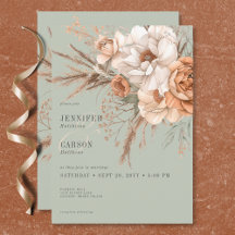 Boho Terracotta Peach & Cream Grüne Hochzeit