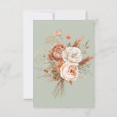 Boho Terracotta Peach & Cream Grüne Hochzeit Save The Date (Rückseite)