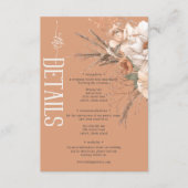 Boho Terracotta Peach & Creme Blumendetails Begleitkarte (Vorderseite)
