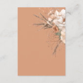 Boho Terracotta Peach & Creme Blumendetails Begleitkarte (Rückseite)