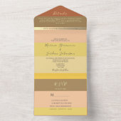 Boho Terracotta Peach Wedding All In One Einladung (Innen Boden)