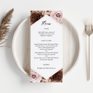 Boho Terracotta Printable Floral Wedding Menu Card Einladung