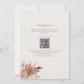 Boho Terracotta QR Code 2 in 1 Hochzeit Einladung (Rückseite)