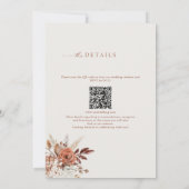 Boho Terracotta QR Code 2 in 1 Hochzeit Einladung (Rückseite)