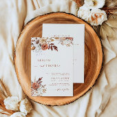 Boho Terracotta QR Code 2 in 1 Hochzeit Einladung