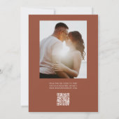 Boho Terracotta QR Code Script-Brautparty Einladung (Rückseite)