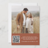 Boho Terracotta QR Code UAWG Wedding Einladung (Rückseite)
