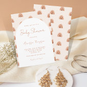 Boho Terracotta Rainbow Arch Baby Showskript Einladung