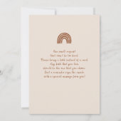 Boho terracotta rainbow Baby Dusche Einladung (Rückseite)