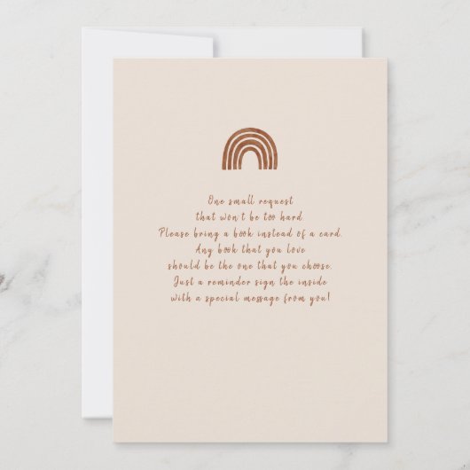 Boho terracotta rainbow Baby Dusche Einladung (Rückseite)