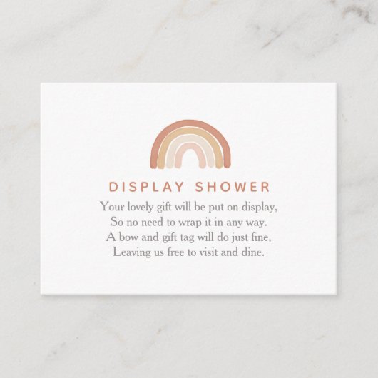 Boho Terracotta Rainbow Display Dusche Begleitkarte (Vorderseite)