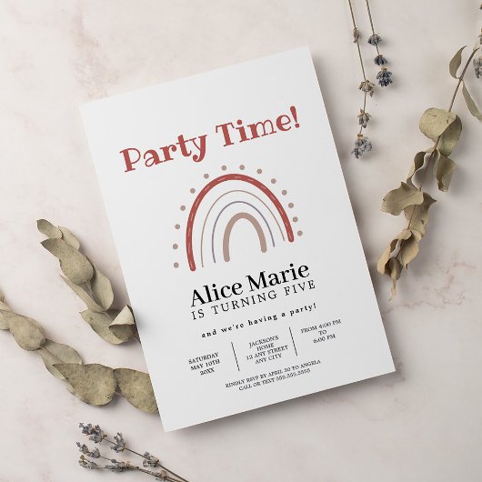Boho Terracotta Rainbow Einladung